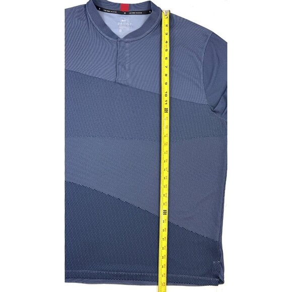 Nike Polo Shirt Mens Size 2XL Blue Tiger Woods Blade Collar Snap Dri-Fit CT3799 - Picture 12 of 12